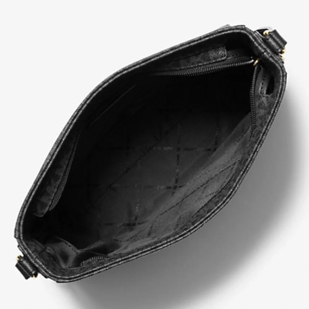 Women’s Michael Kors Jet Set Travel Large Crossbody Messenger Bag Black MK Logo